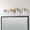 Mason 29.5" W x 9" H 4-Light Vanity in Aged Brass with Clear Glass (146841AD-532)