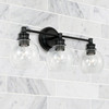 Mid Century 23.5" W x 10" H x 7" E 3-Light Clear Glass Vanity in Matte Black  (121131MB-426)