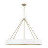 Weller 35.75"W x 27.25"H 6-Light Modern Circular Metal Chandelier in Matte White with Painted Matte Brass Interior (453061RE)