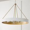 Weller 35.75"W x 27.25"H 6-Light Modern Circular Metal Chandelier in Matte White with Painted Matte Brass Interior (453061RE)