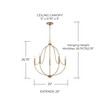 Madison 25" W x 27" H 5-Light Chandelier in Aged Brass (447051AD)