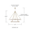 Delaney 48" W x 41" H 20-Light Two-Tier Chandelier in Matte Brass with Bleached Natural Rope (449802MA)