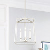 Thea 12" W x 15" H 4-Light Lantern Foyer Pendant in Polished Nickel  (537641PN)