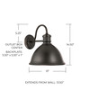 Outdoor 13"W x 14.5"H Outdoor 1-Light Outdoor Wall Lantern with Metal Shade in Old Bronze (9493OB)