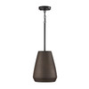 Della 9.75" W x 13.25" H 1-Light Handcrafted Terracotta Pendant in Umber and Matte Black (354213UR)