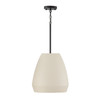 Della 14" W x 15" H 1-Light Handcrafted Terracotta Pendant in Ivory and Matte Black (354211IV)