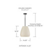 Della 14" W x 15" H 1-Light Handcrafted Terracotta Pendant in Ivory and Matte Black (354211IV)
