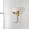 Ansley 6.50"W x 15.25"H 1-Light Circular Globe Sconce in Aged Brass (652111AD-548)