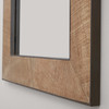 Mirror 32"W x 46"H Rectangle Mirror with Natural Rough Sawn Wood Frame with Zinc Metal Trim with Horizontal or Vertical Mounting (736102MM)