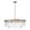 Ciara PS 9 Light Chandelier in White Gold with Hammered Water Glass Shade (1768-9 PS-HWG)