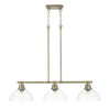 Duncan 3-Light Linear Pendant in Aged Brass with Clear Glass (3602-3LP AB-CLR)