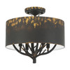 Arboreal 4 Light Semi-Flush in Antique Black Iron with Antique Black Iron (4500-4SF ABI)