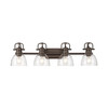 Duncan 4-Light Bath Vanity in Rubbed Bronze with Clear Glass (3602-BA4 RBZ-CLR)