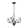 Bloem 4 Light Pendant in Natural Black with Hammered Water Glass (4503-4P NB-HWG)