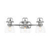 Duncan 3-Light Bath Vanity in Chrome with Clear Glass (3602-BA3 CH-CLR)