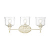 Keating 3 Light Bath Vanity in Antique Ivory with Hammered Water Glass Shade (0806-BA3 AI-HWG)