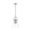 Duncan Small Pendant with Chain in Chrome with Clear Glass (3602-S CH-CLR)
