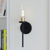 Vaxcel Warren 1 Light Wall Light Matte Black and Brushed Brass (W0391)