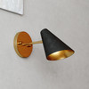 Pryce 4.75-in. Wall Light Matte Black and Satin Brass (W0438)
