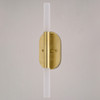 Vaxcel Fulton 2 Light LED Wall Light Satin Brass (W0488)