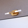 Vaxcel Fulton 2 Light LED Wall Light Satin Brass (W0488)