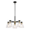 Elgin 27-in. 5 Light Chandelier Black and Gold (H0307)