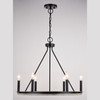 Russel 24.75-in. 6 Light Chandelier Matte Black and Weathered Gray (H0274)
