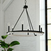 Russel 24.75-in. 6 Light Chandelier Matte Black and Weathered Gray (H0274)