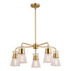 Harper 27-in. 5 Light Chandelier Natural Brass (H0294)