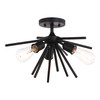 Estelle 17 in. 3 Light Semi Flush Mount Matte Black (C0249)
