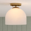 Shelby 9.25-in. 1 Light Semi-Flush Mount Natural Brass (C0314)