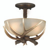 Yoho 12-in Antler Semi Flush Ceiling Light Black Walnut (C0014)