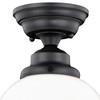 Huntley 12-in Semi Flush Ceiling Light Milk Glass Oil Rubbed Bronze (C0178)