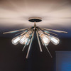 Estelle 24-in Semi Flush Ceiling Light Polished Nickel (C0161)