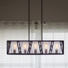 Oslo 5L Linear Chandelier Black and Natural Brass (H0224)