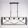 Montclare 35-in. 5 Light Linear Chandelier Textured Black and White Ash (H0263)