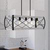 Montclare 35-in. 5 Light Linear Chandelier Textured Black and White Ash (H0263)