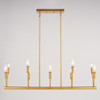 Warwick 32.25-in. W 10 Light Linear Chandelier Natural Brass (H0306)