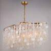 Elsa Capiz Shell 35.75-in. 5 Light Linear Chandelier Natural Brass (H0282)