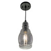 Millie 11.75-in.H Mini Pendant Matte Black with Smoke Glass (P0377)