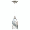 Milano 4.75-in Mini Pendant Marble Swirl Glass Satin Nickel (P0176)
