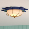 Orleans 15-in. W Flush Mount Navy Blue and Matte Gold (C0316)