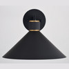 Dunbar 12-in Outdoor Wall Light Matte Black and Gold (T0682)