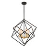 Rad 23.5-in. 4 Light Pendant Black and Natural Brass (P0307)