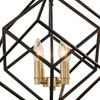 Rad 17.5-in. 4 Light Pendant Black and Natural Brass (P0372)