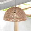 Vaxcel Nassau 18.25-in. 1 Light Pendant Matte Black and Natural Rope (P0405)