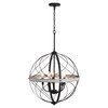 Montclare 21.25-in. 5 Light Orb Pendant Textured Black and White Ash (P0355)
