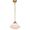 Huntley 12-in Pendant White Glass Natural Brass (P0374)