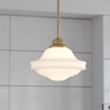Huntley 12-in Pendant White Glass Natural Brass (P0374)