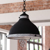Sheffield 15-in. Pendant New Bronze and Distressed Ash with Light Silver Inner (P0368)